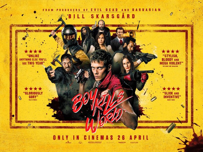 Boy Kills World -a shredded Bill Skarsgard kills everyone!!!!!!!!