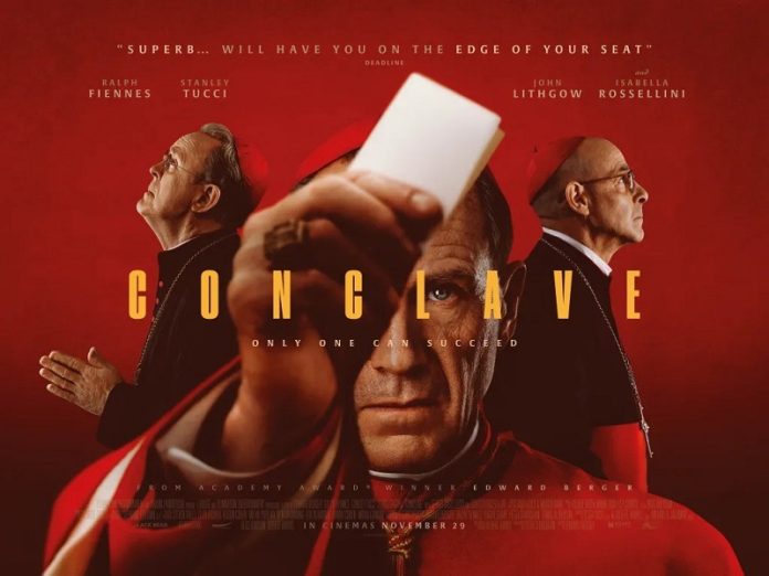 conclave poster Conclave - Is an Oscar nomination forthcoming for Ralph Fiennes?